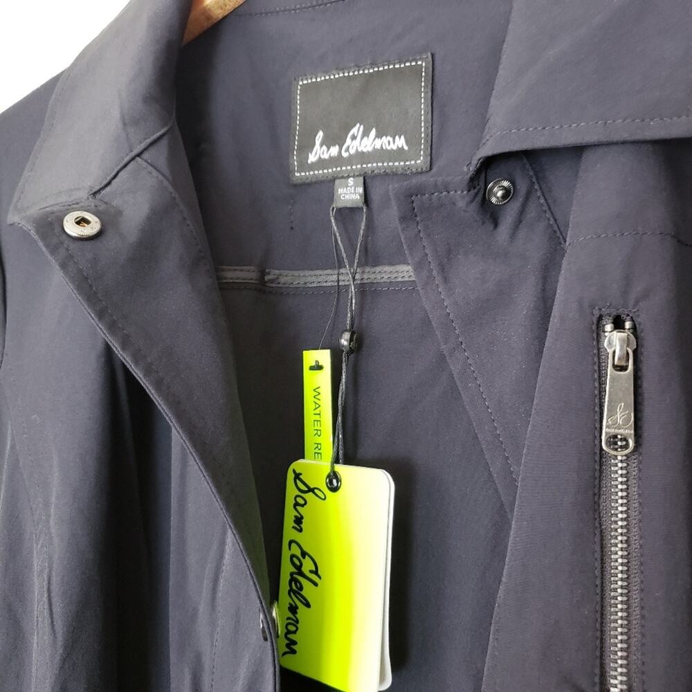 Sam Edelman Black Waterproof Lightweight Shirt-Jacket Shacket Rain Coat Small - Picture 12 of 12